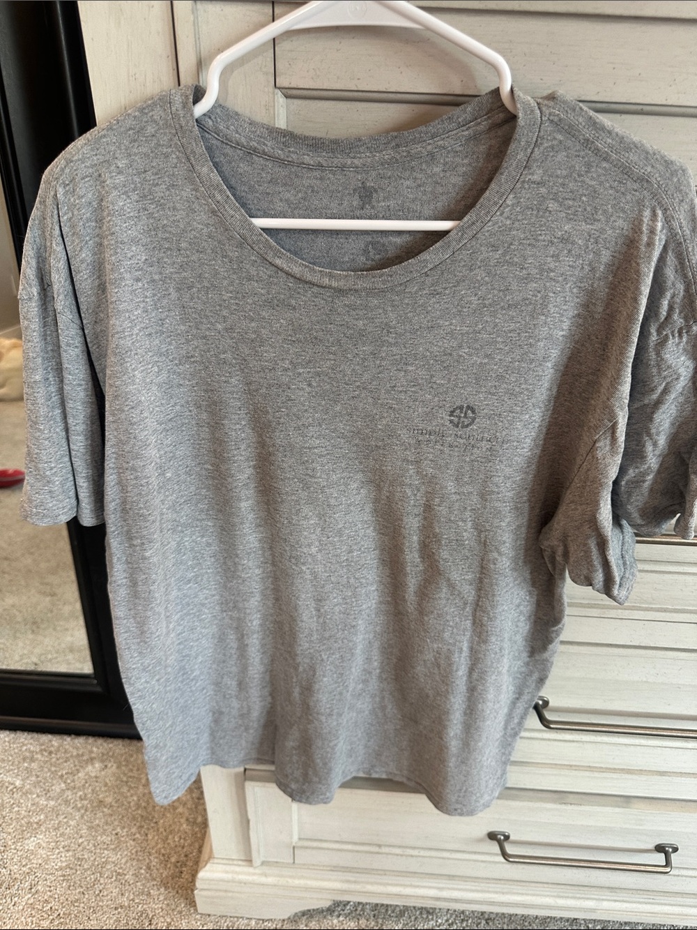 Simply Southern Womens Heather Gray Short Sleeve Crewneck T-Shirt